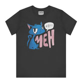 Meh Blue Cat Funny Graphic T-Shirt Casual Wear product
